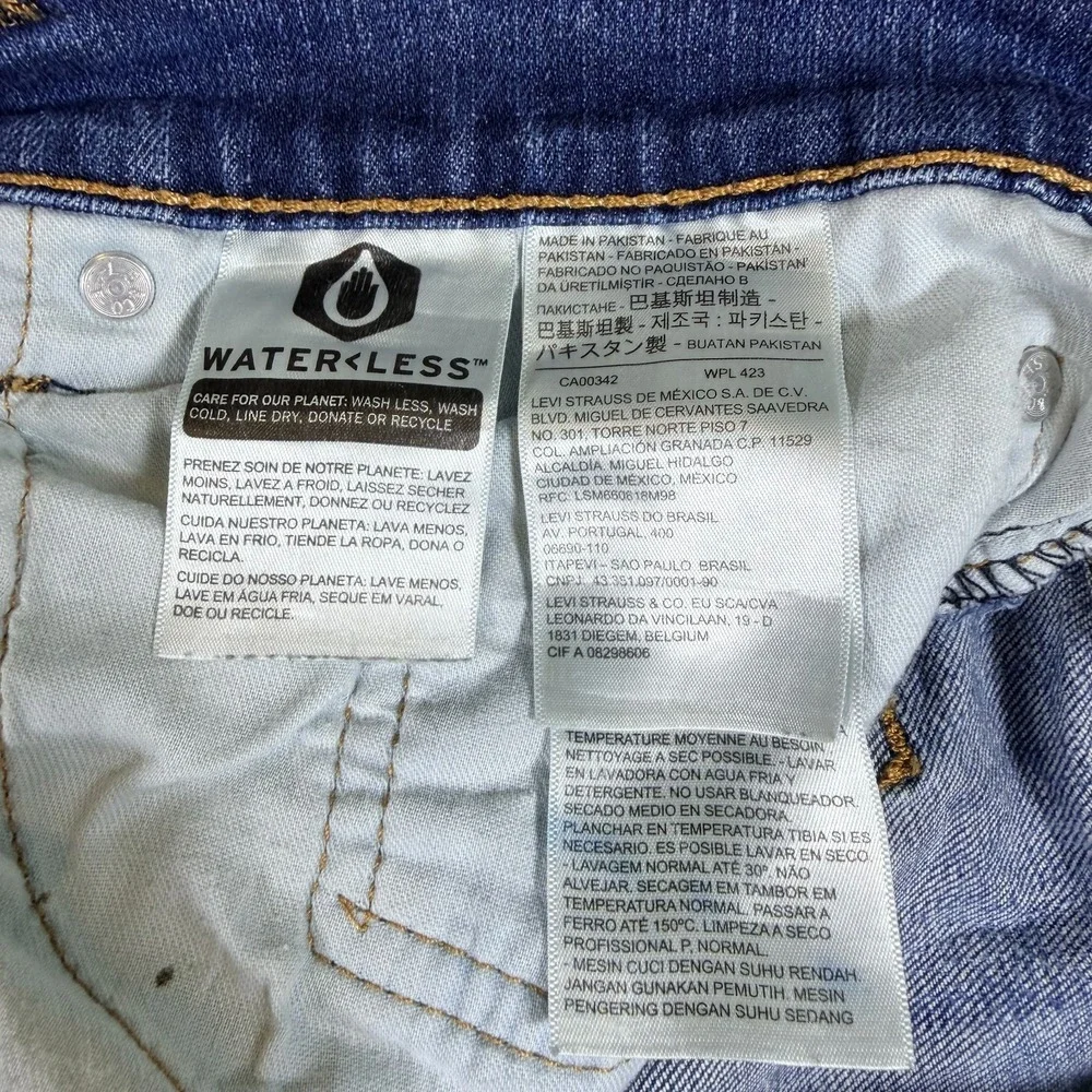 Levi's 527 Jeans Mens 36x32 Blue Denim Faded Super Stretch Red Tab Distressed